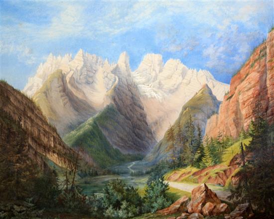 English School Alpine landscape, 24.5 x 32in.